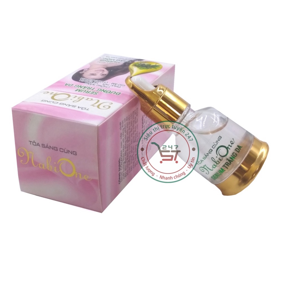 Serum dưỡng Trắng da mặt Giữ ẩm Phục hồi Tái tạo da hương Thảo Mộc Nabi One 25ml (Hồng-Trắng)