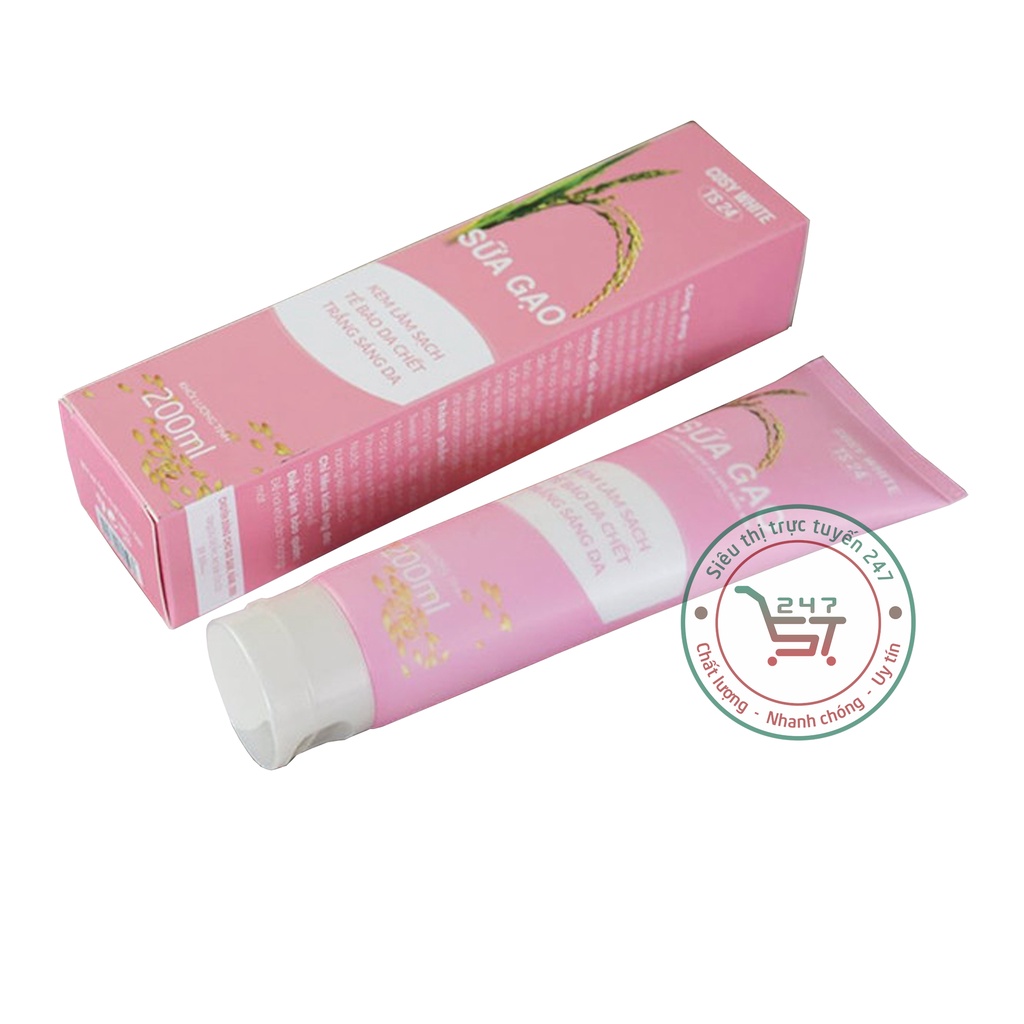 Kem làm sạch tế bào da chết trắng sáng da Sữa gạo Cosy White 200ml (hồng) chăm sóc da tại nhà hiệu quả