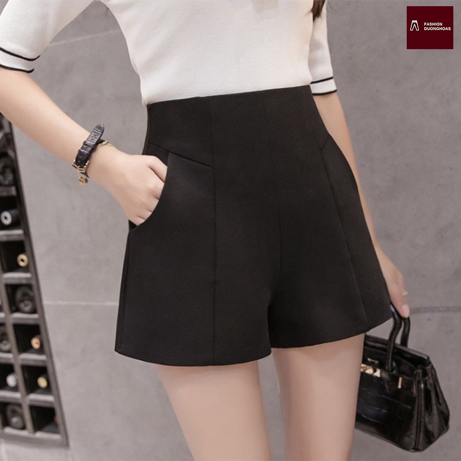 Quần Short Nữ Cạp Cao Cao Cấp Khóa Giọt Lệ QSC022