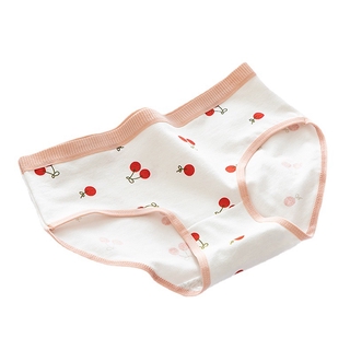 Quần Lót Cotton Mềm Mại Thoáng Khí In Họa Tiết Hoa Và Cherry Đáng Yêu Dành Cho Bé Gái