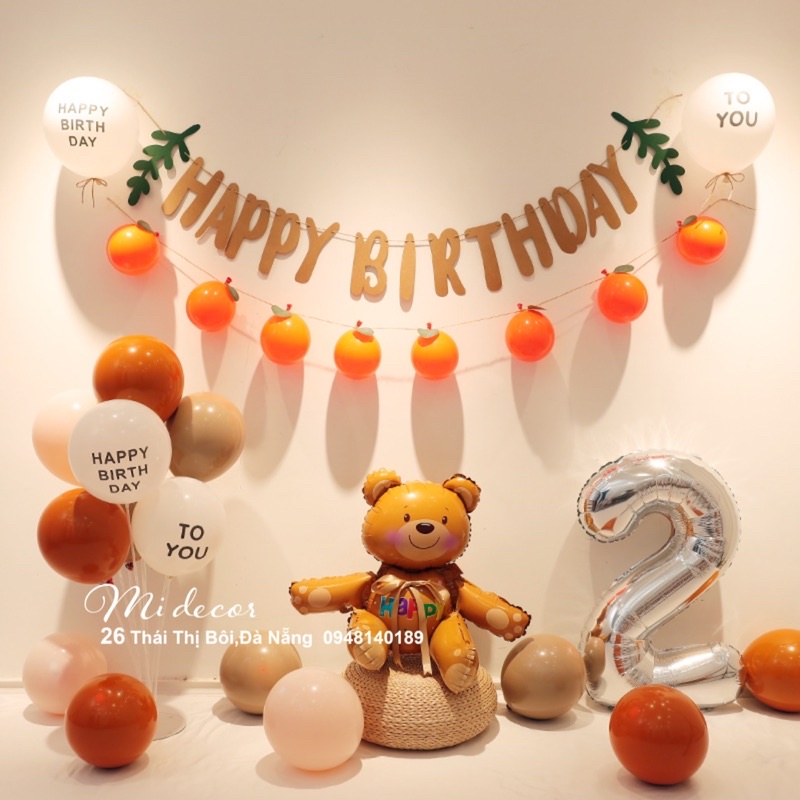Set trang trí sinh nhật gấu nâu hàn quốc | Shopee Việt Nam