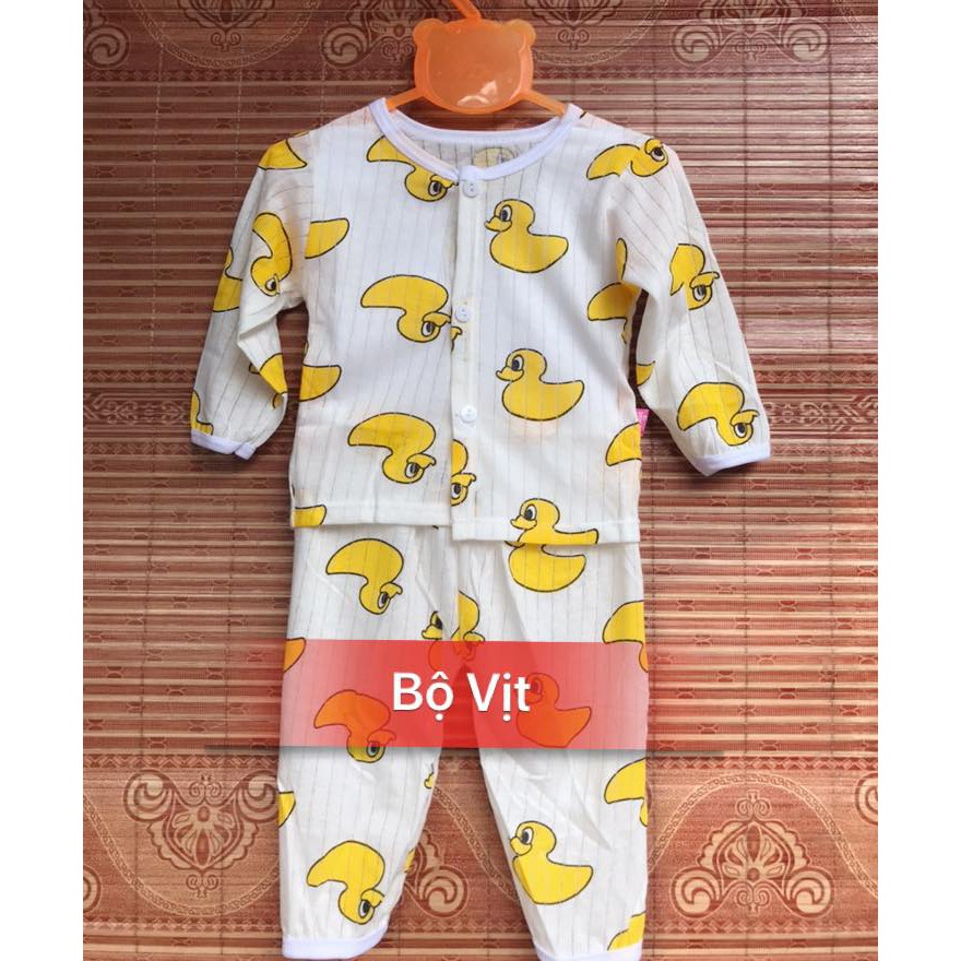 [ĐƯỢC CHỌN MẪU] Bộ cotton giấy dài tay cúc giữa cho bé trai/ gái 4-13kg