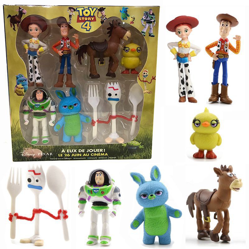 [Sẵn sàng] 4 Đồ chơi hộp bánh Topper hình hành động Woody Lightyear Rex Alien 7 CÁI