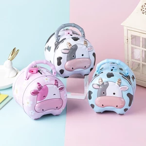 Ống Heo Két Sắt Hình Bò Sữa Có Khóa Cho Trẻ Em (hàng tốt)