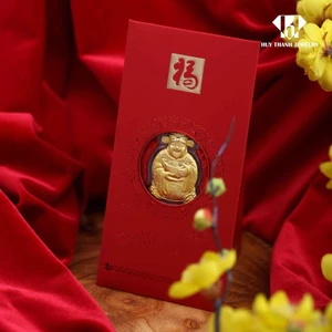 Bao Lì Xì Thần Tài Mạ Vàng Hong Kong May Mắn