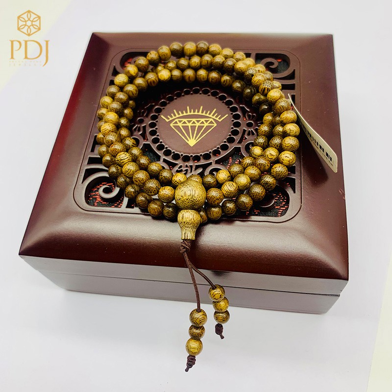 Ảnh Vòng trầm tốc 108 hạt trầm hương loại 1 PDJ - tặng kèm hộp đựng trang sức - Trang sức PDJ - PD0028 1