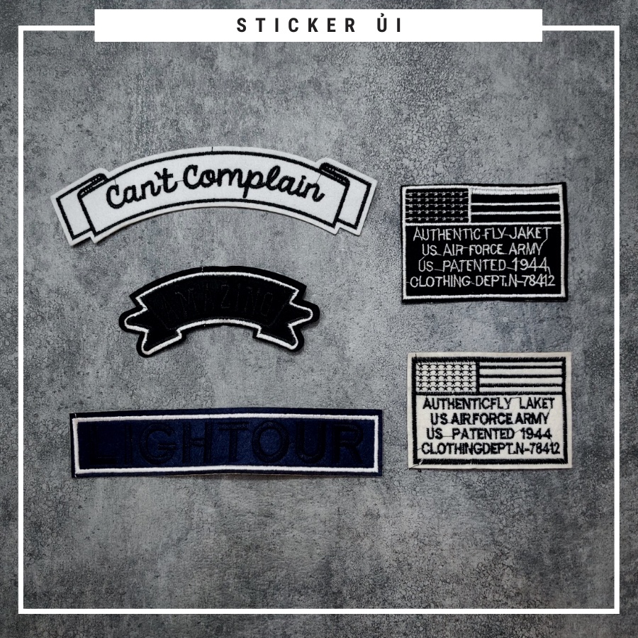 Phụ kiện trang trí áo thun tay lỡ unisex: Logo Sticker Patch Ủi Quần Áo ...