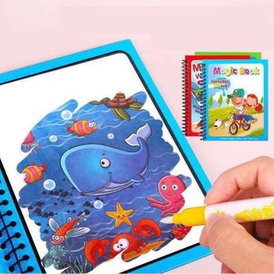 Tranh tô màu nước ma thuật không dính bẩn tay chân nhiều chủ đề cho bé tặng kèm 1 bút tô