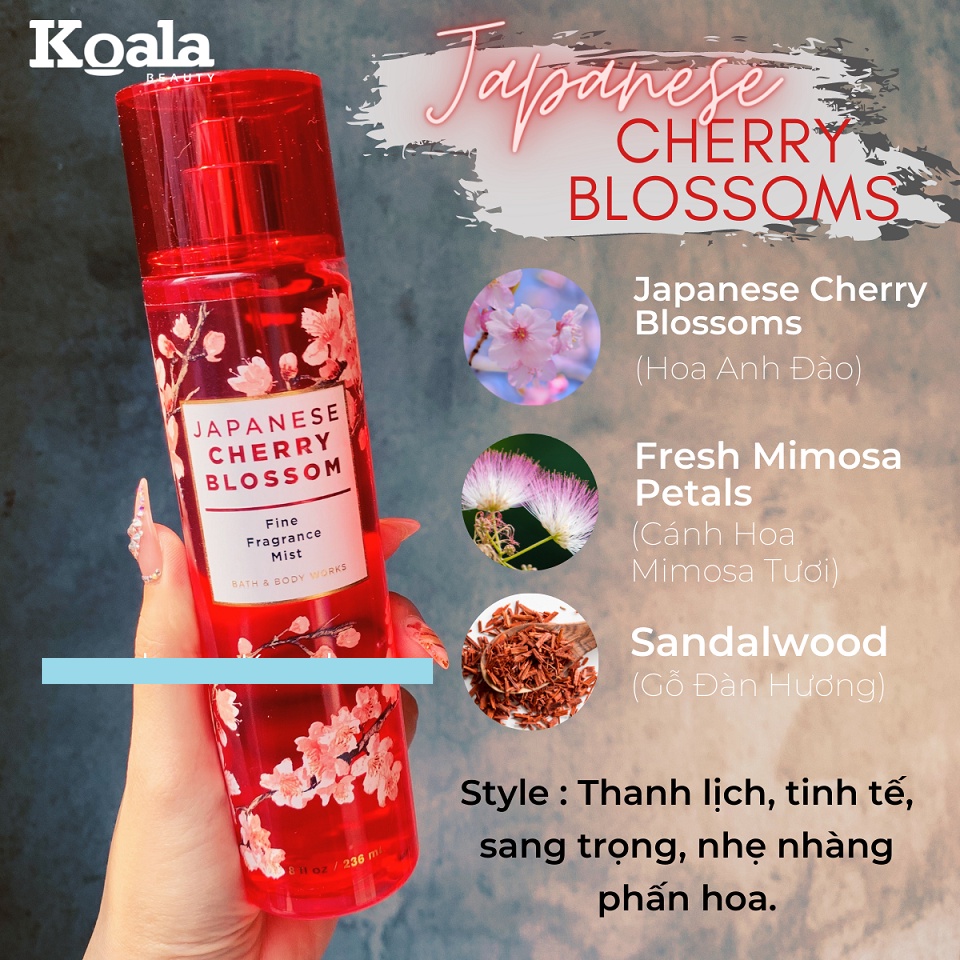 body mist Xịt thơm Japan Cherry Blossom 236ml Sang Trọng, Ngọt Ngào, Cá Tính