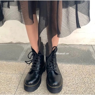 [Có sẵn] DOPE BOOTS - GIÀY CỔ CAO, KHÓA KÉO, ĐẾ GÂN BÒ DÀY 5CM Kawaii.vn cao cấp độc quyền 2021 (Ảnh thật tui thực hiện)