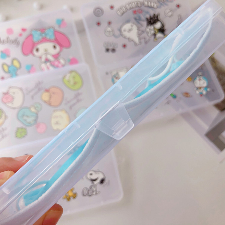 HelloKitty Doremon Chuột Mickey Lưu Trữ Di Động Mặt nạ đông lạnh Hộp Bảo Quản In Mặt nạ Hộp Đựng Chống Bụi Hộp Đựng Mặt nạ Hộp Bảo Vệ Người Tổ Chức