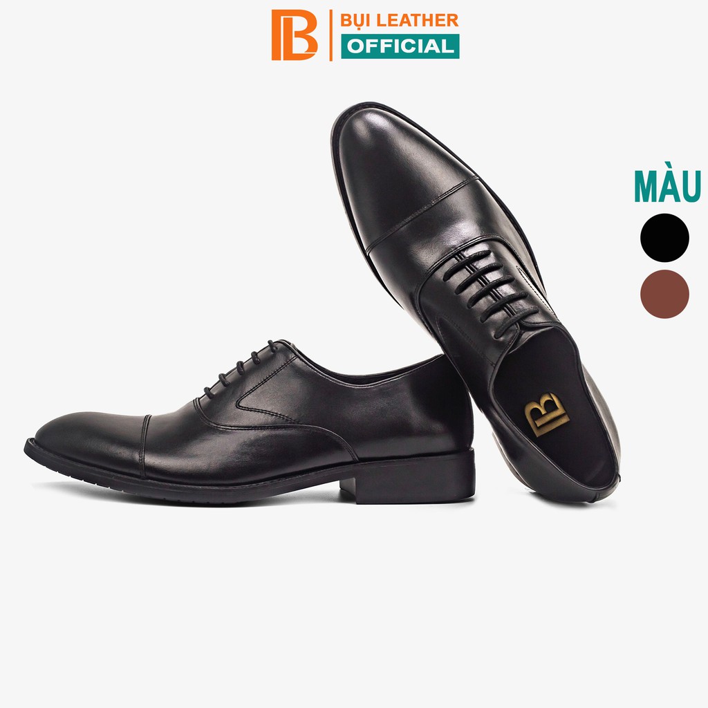 Ảnh Giày nam oxford công sở da bò nappa cao cấp màu đen G105- Bụi leather- hộp sang trọng -Bảo hành 12 tháng 1