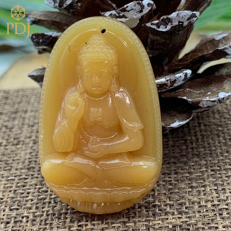 Ảnh Mặt phật bản mệnh A Di Đà - tuổi Tuất, tuổi Hợi - tặng kèm dây dù đeo và hộp đựng - M000086 - Trang sức PDJ 4