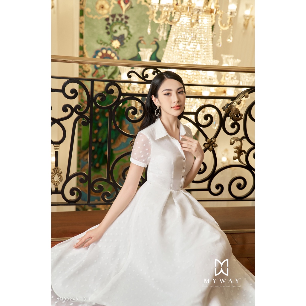 Ảnh Đầm Nữ Công Sở MY WAY Dáng Xòe Phong Cách Lịch Sự sang Trọng 9MD0248 3