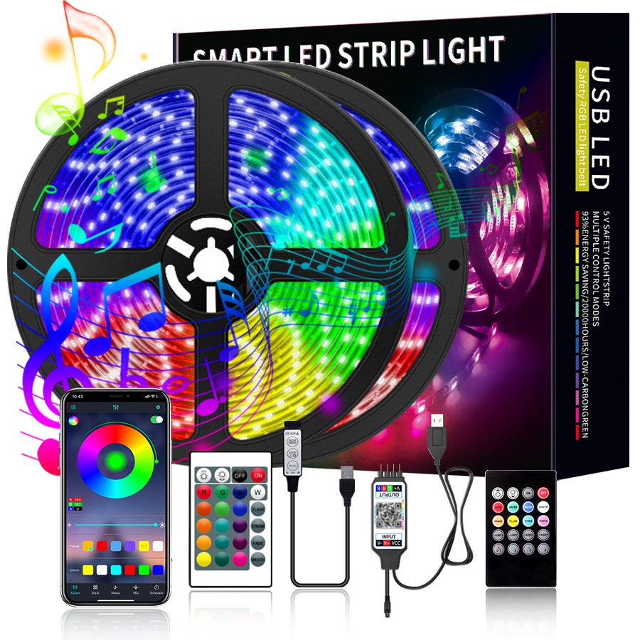 Dây đèn led 16 triệu màu bọc Silicon điều khiển từ xa bằng app/remote ...