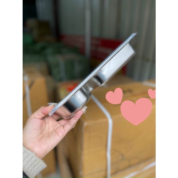 Khay cơm phần 5 ngăn inox sâu có nắp tiện lợi