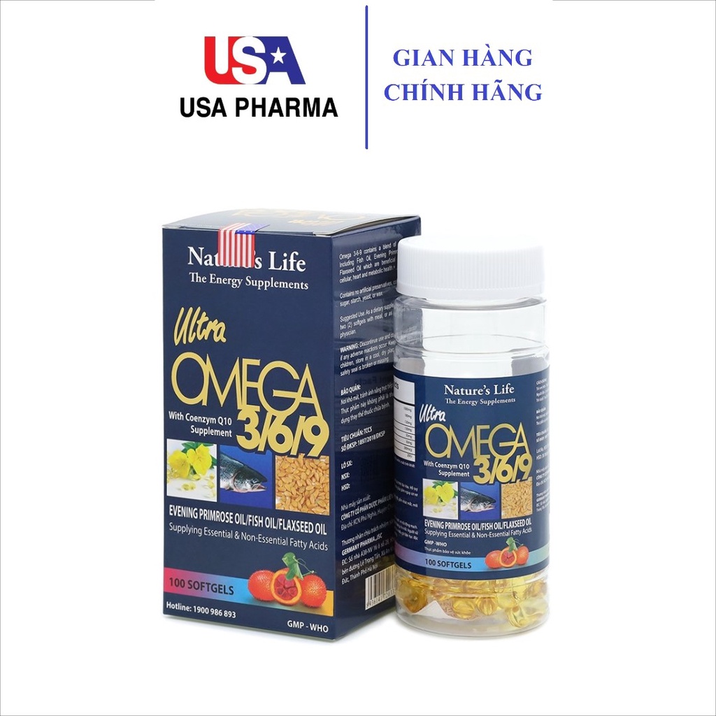Dầu Cá Omega Alaska 3,6,9 Hỗ Trợ Hệ Tim Mạch , Trí Não , Tăng Cường Thị