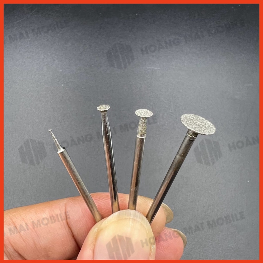 Mũi mài cắt nhỏ IC màn, viền camera, lấy mí, cắt ron sửa điện thoại trục 3.0mm, loại bọc bao bì xanh
