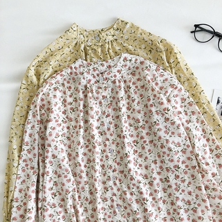 Áo Sơ Mi Voan Tay Dài Dáng Rộng Phong Cách Hàn Quốc baju baju wanita Lenan panjang