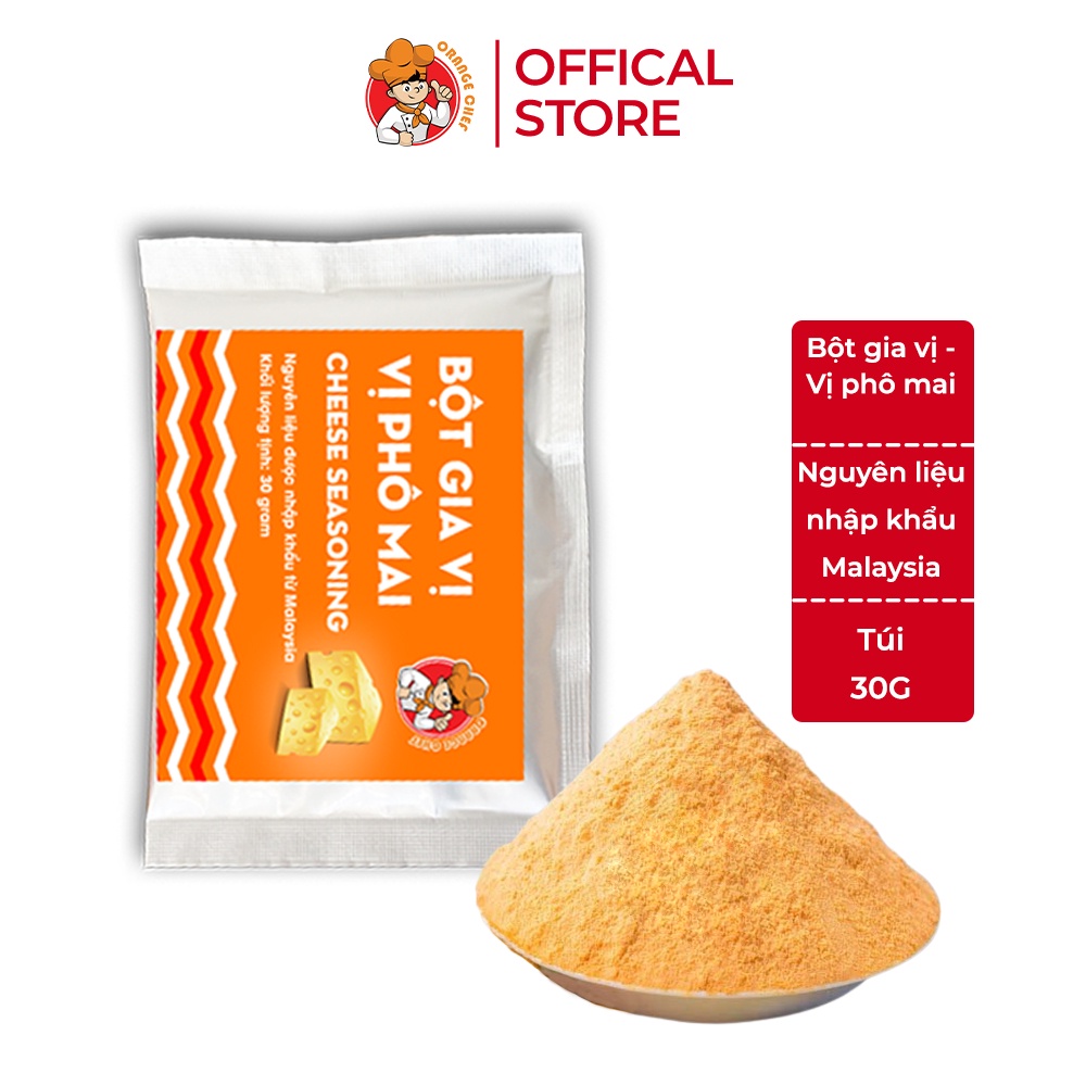 [Mã BMLTB35 giảm đến 35K đơn 99K] Bột phô mai lắc Orange Chef túi 30G tiện dụng - Nguyên liệu nhập khẩu Malaysia