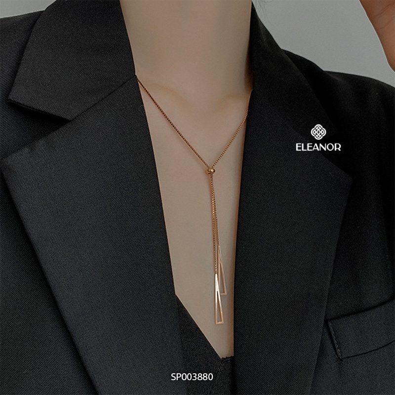 Dây chuyền nữ titan Eleanor Accessories mặt dây rút hình tam giác phụ kiện trang sức vòng cổ 3880