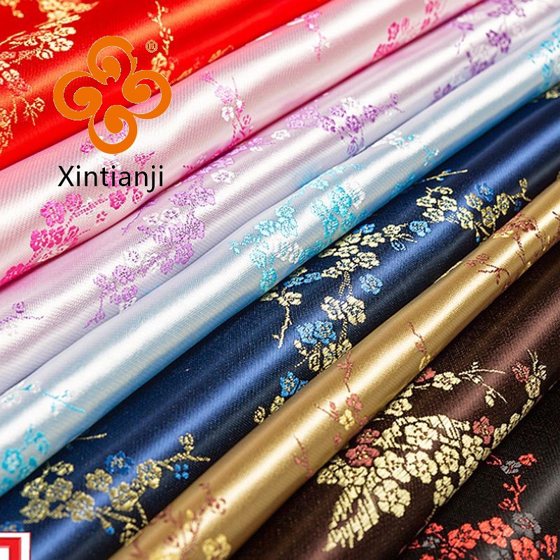 Vải Vintage Phong Cách Trung Hoa Thổ Cẩm Satin Vải Jacquard Cho May Kimono Sườn Xám Và Túi Bán Chạy Mỗi YardTJ0243