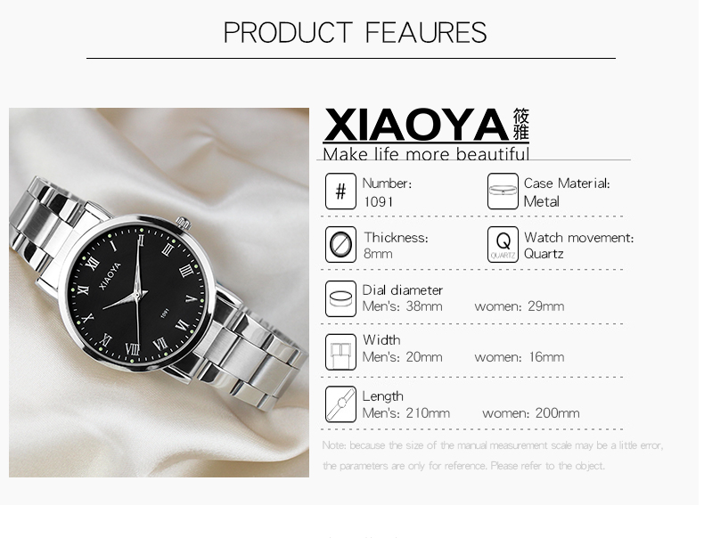 Ảnh Đồng hồ nữ XIAOYA 1091 thép không gỉ 4