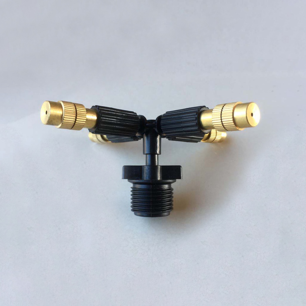 Béc phun sương 4 hướng đầu đồng (Tùy chọn loại chân nối) nối 8mm, 6mm, nối ren 21mm....