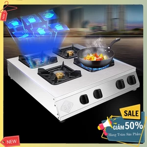Bếp nấu mỳ cay 4 họng đốt nhiệt độ cao, ngọn lửa tỏa đều