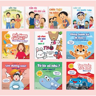 Sách Truyện tranh Ehon- Giúp bé Kỹ năng, Màu sắc, Nhận biết, và Hình khối (Bộ 10 cuốn)