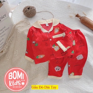 [ 6KG - 19KG ] Đồ Bộ Bé Gái Mặc Nhà Pijama Lụa Cao Cấp Tay Dài Cho Bé - Chất Vải Lụa mềm Mịn Thoáng Mát_BM32