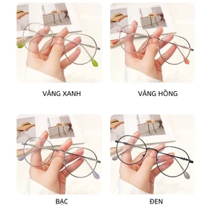 Kính mắt cận nam nữ mắt tròn cao cấp đa dạng màu sắc phong cách thời trang Hàn Quốc HANASO 077