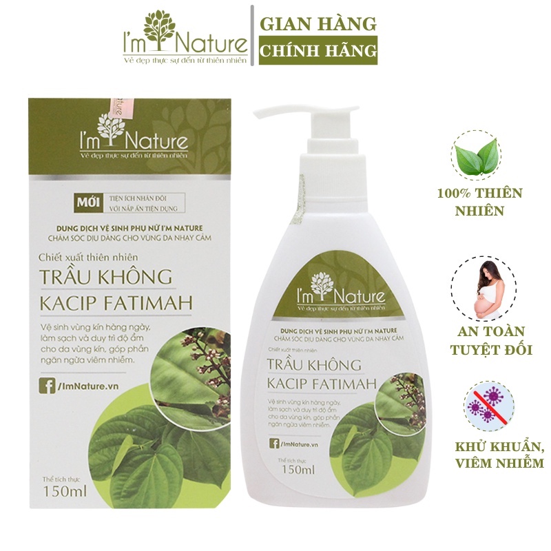 Dung Dịch Vệ Sinh Phụ Nữ IM NATURE Gel Trầu Không 150ml Làm Hồng Giảm Nấm Ngứa Phụ Khoa An Toàn Bà Bầu Và Sau Sinh