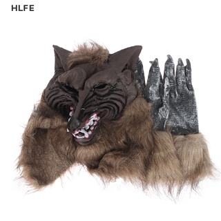 HL Halloween Sói Mặt nạ tóc Người sói Móng vuốt Găng tay Trang phục Đảng Trang trí đáng sợ FE