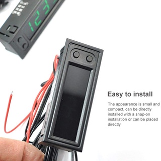 Charmantcc1 Có Thể Điều Chỉnh Nhiệt Độ Ô Tô Đồng Hồ 12V 3 Trong 1 Nhiệt Kế Vôn Kế Đồng Hồ Điện Tử LED Kỹ Thuật Số Displa