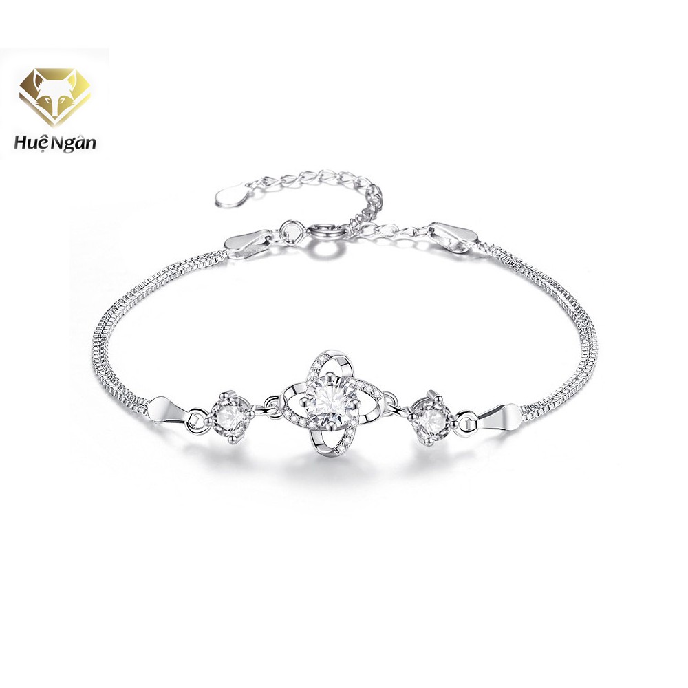 Ảnh Lắc tay bạc Ý S925 Huệ Ngân - Cỏ bốn lá may mắn dây hộp RYB140087 1