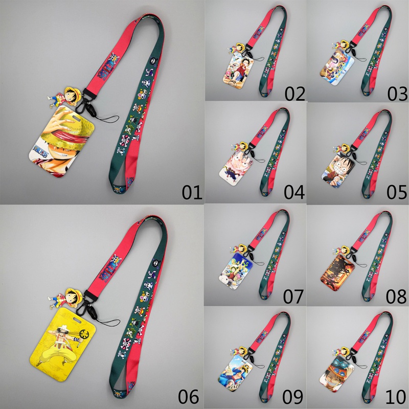 HK1 ONE PIECE Anime Thẻ Ốp Lưng Thẻ Dây Chìa Khóa Cosplay Huy Hiệu ID Thẻ Giá Đỡ Dây Đeo Cổ Móc Khóa KH1