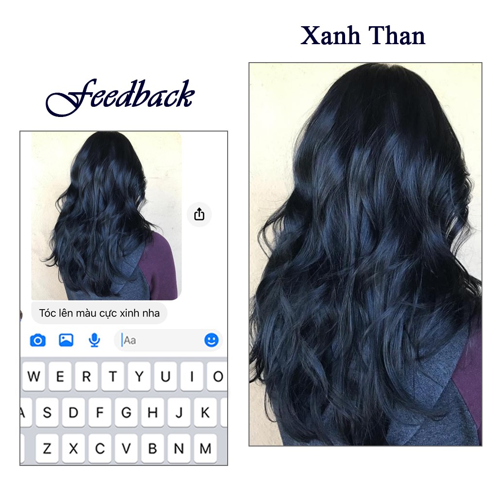 Thuốc nhuộm tóc màu Xanh Than 100ml màu nhuộm lên chuẩn tone