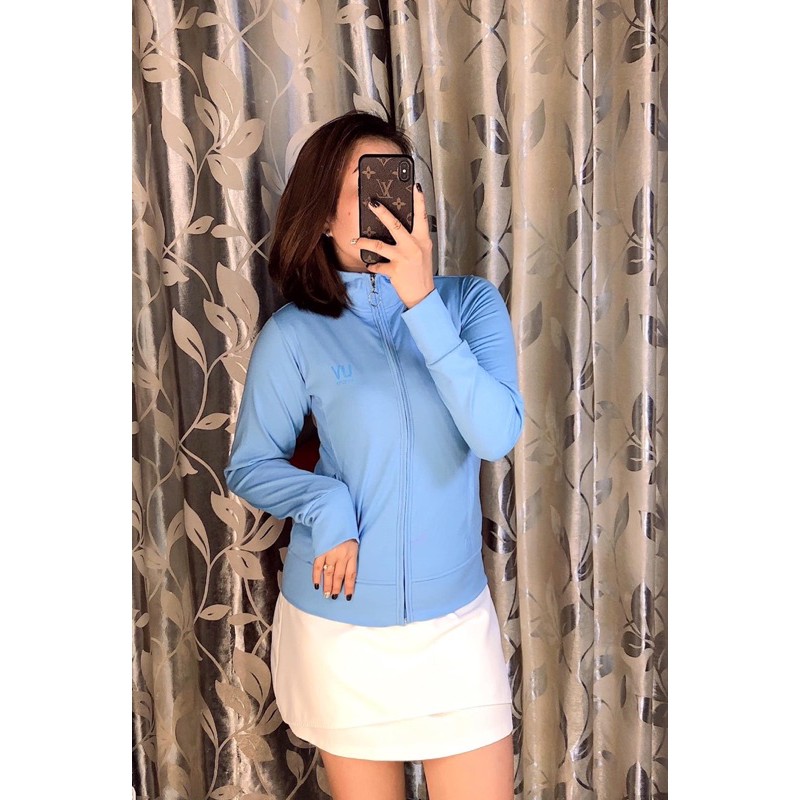QUỲNH QUỲNH - Áo Khoác Chống Nắng UV cổ- 6 Túi Không Nón - túi có khoá kéo - size từ 40-80kg - vải cotton dẻo - UV cổ