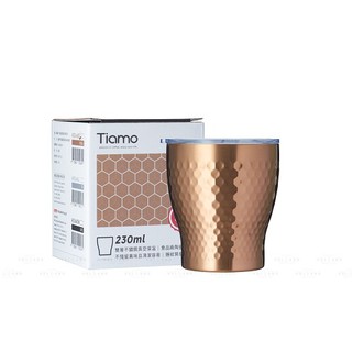 Volcano Ly giữ nhiệt inox hoa văn tổ ong 2 lớp phủ sứ Tiamo 230ml