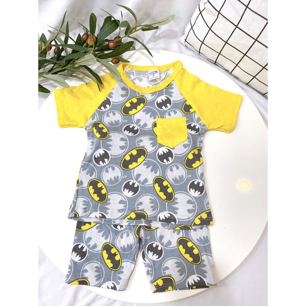 Bộ Cộc Tay Phối Túi Cotton 100 % Thoáng Mát In Nhiều Họa Tiết Siêu Xinh Cho Bé Trai (10-20kg)