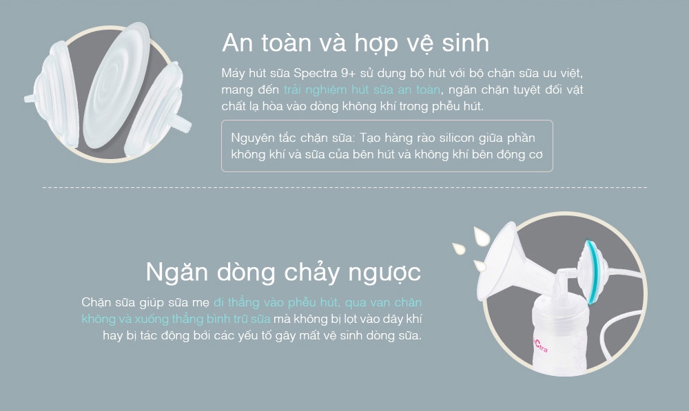Mô tả Máy hút sữa Spectra 9 Plus nhỏ gọn, tích điện, bảo hành 12 tháng - 8