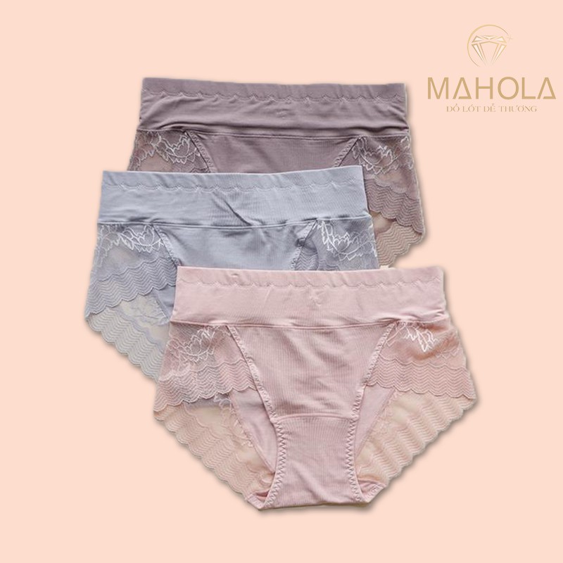 Quần lót gen bụng chất cotton pha ren  Mahola LC16