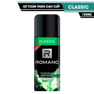 Xịt Toàn Thân Romano Classic Cổ Điển Lịch Lãm Ngăn Mồ Hôi & Mùi Cơ Thể 150ml