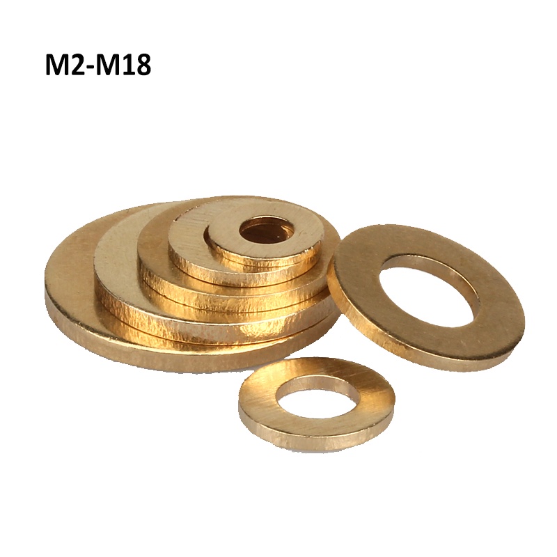 Đồng thau Đồng phẳng Máy giặt trơn Miếng đệm đệm M2 M2.5 M3 M4 M5 M6 M8-M16