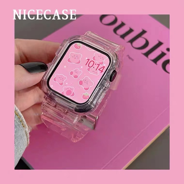 Dây đeo thể thao trong suốt + Ốp lưng cho Apple Watch 10 49MM 9 8 7 6 SE 5 4 3 2 1 Dây đeo silicon trong suốt cho dây đeo iwatch 49MM 40mm 44mm 42MM 41MM 45MM 42MM 38MM