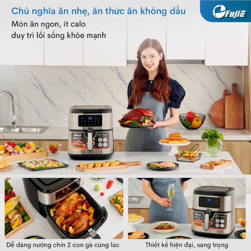 Ảnh Nồi chiên không dầu FujiE AF9D dung tích 9.2L - Bảng điều khiển điện tử - Chương trình cài đặt sẵn 2