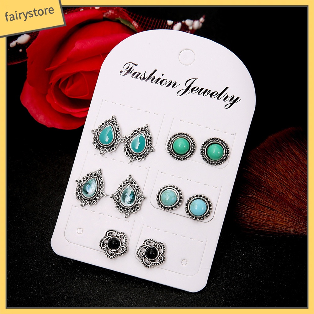 Set 5 đôi khuyên tai phong cách bohemian thời trang thời thượng cho nữ