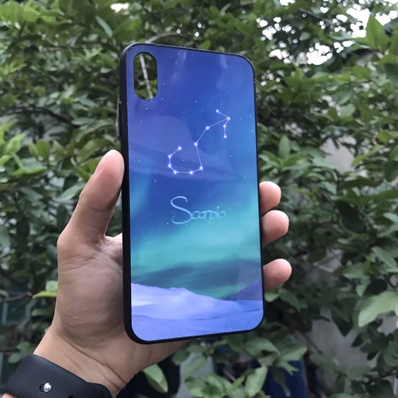 Ốp lưng iphone mặt kính cung hoàng đạo - Cung Thiên Bình - Sáng bóng sang trọng chống trày xước