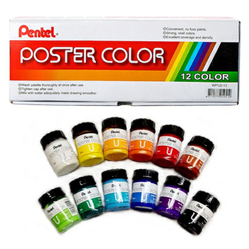 MÀU POSTER PENTEL BỘ 12 MÀU 30ML | Shopee Việt Nam